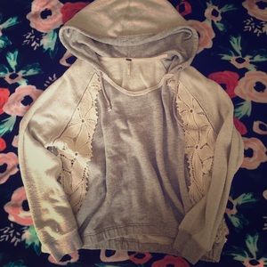 FLASH SALE ❤️ free people crochet sides hoodie ❤️
